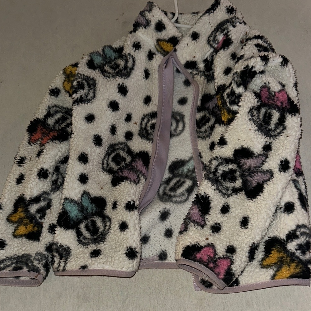Kids Size 7 Disney Fleece Jacket with Fun Patterns
